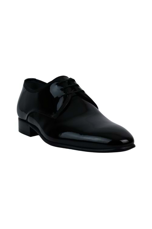 Şahin Siyah Bağcıksız Parlak Rugan Hakiki Deri Erkek Ayakkabı