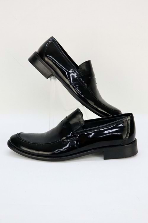 Sailors Siyah Rugan Bağcıksız Ayakkabı