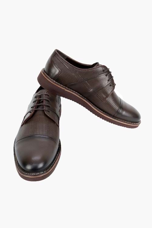 Murat Doğan Hakiki Deri Eva Taban Kahverengi Bağcıklı Erkek Ayakkabı